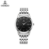 OSHRZO Men's Business Silver Stainless Steel Quartz Watch – 42mm Metal Case