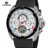 FORSINING Men's Tourbillon Mechanical Watch – Casual Automatic Timepiece, Silicone Strap