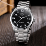 T-Winner Men’s Automatic Mechanical Watch – Retro Stainless Steel Band