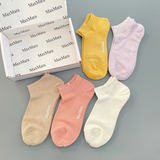 Women’s Cotton Boat Socks – Breathable Candy Color Mesh Ankle Socks (5 pairs)