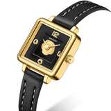 Sanda Women’s Square Quartz Watch – Waterproof Leather Strap Casual Analog Watch