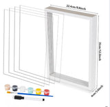 DIY Family Handprint Keepsake Kit – Painted Wooden Picture Frame, 6-Color Ink Pad Set