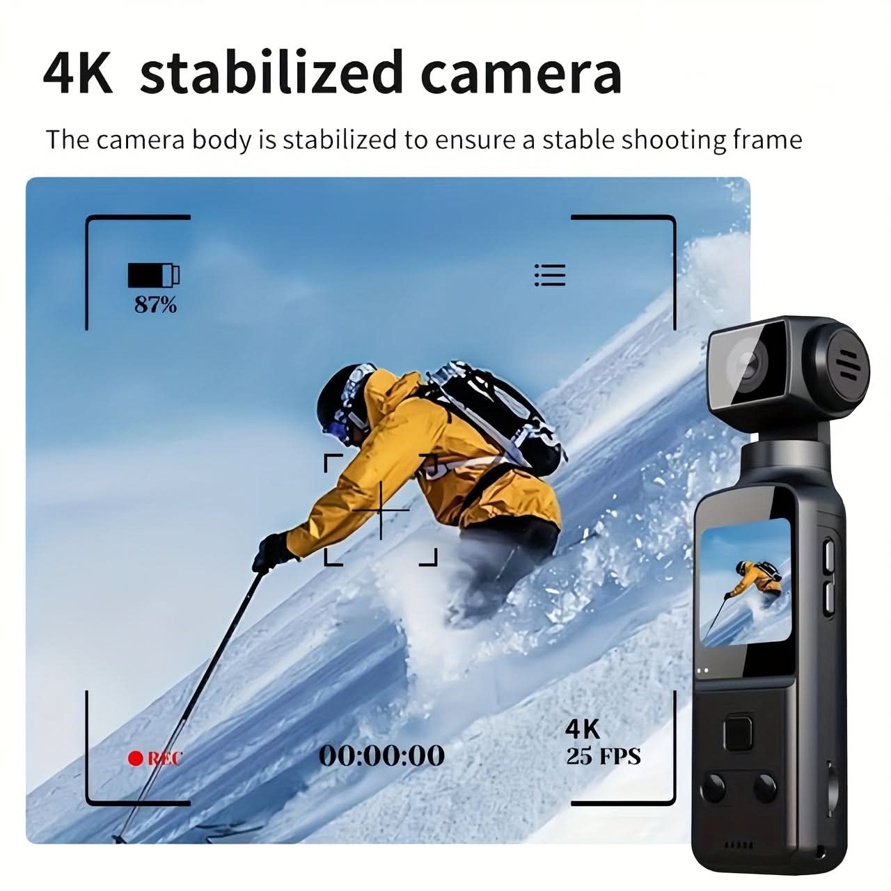 4K Ultra HD Action Camera with Stabilization, Rotating Lens & External ...