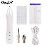Generic Silver: Ultrasonic Photon LED Anti Aging Wrinkle Facial Beauty Massager Device+Mole Removal Tool Spot Wart Corns Remover Freckle Pen S35