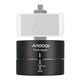120 Minutes 360 Degrees Panning Auto Rotation Time Lapse Tripod Head Panoramic Stabilizer for Hero6 5 4 3 3+ for Lightweight DSLR ILDC Camera for iPhone Smartphones