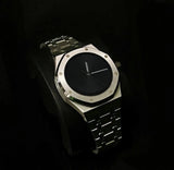 Men’s Sports Quartz Watch, Luminous Design (Silver-black)