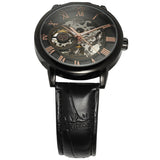 Forsining Men’s Retro Mechanical Watch – Skeleton Dial with Leather Strap