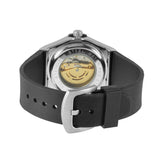 Forsining Men’s Silver Skeleton Watch – Barrel-Shaped Mechanical Timepiece