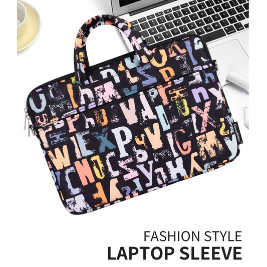 Graffiti Typography Printed Laptop Sleeve – Polyester Case for 13/14/15-inch Devices