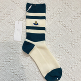 Women’s Cashmere Cotton Socks – Japanese Embroidered Mid-Tube Winter Style
