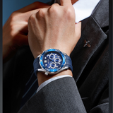 SANDA Men’s Silicone Quartz Watch – Business Analog Wristwatch with Luminous Hands