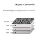 Slim Laptop Sleeve – Lightweight PU Case with Floral Paisley Print (11"-15")