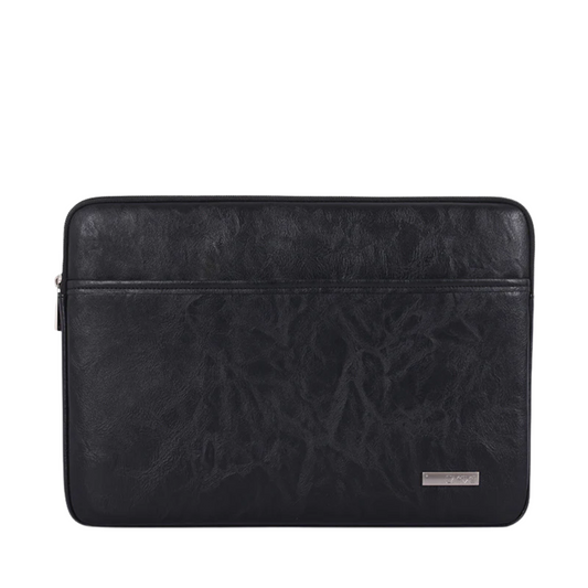 Vintage Laptop Sleeve – PU Case with Dual Zipper Compartments for 11–15" Devices