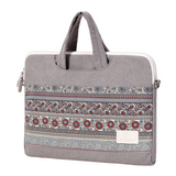 Ethnic Canvas Laptop Bag – 13–15″ Zipper Briefcase in Canvas Art Design