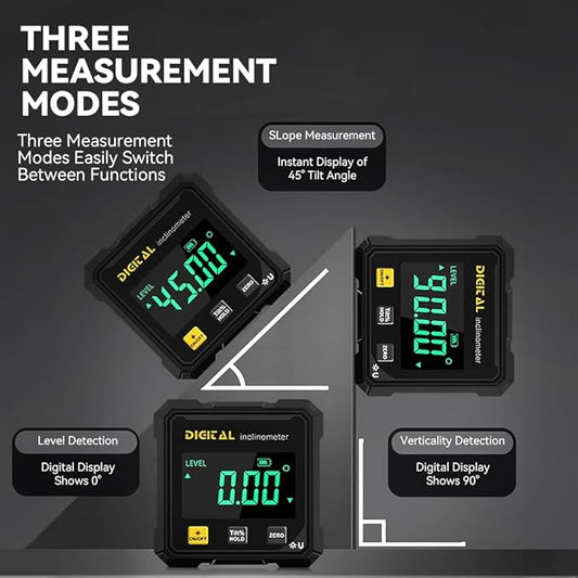 Digital Laser Level – Magnetic Double-Sided Inclinometer with Angle Measurement & Slope Detection