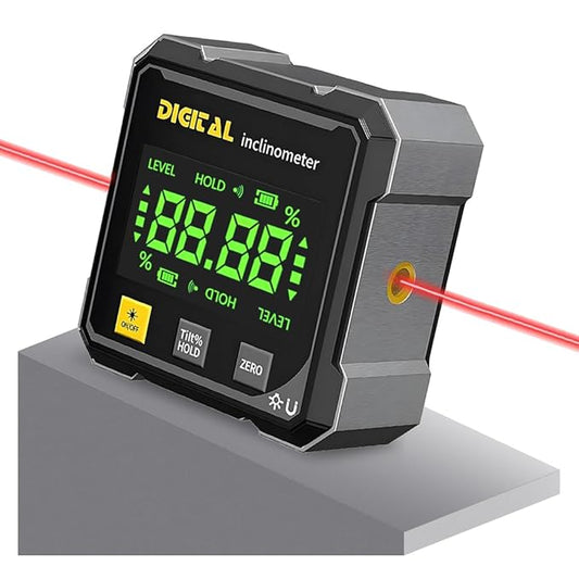 Digital Laser Level – Magnetic Double-Sided Inclinometer with Angle Measurement & Slope Detection