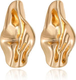 European & American Geometric Twisted Earrings – Irregular Zinc Alloy Design for Women