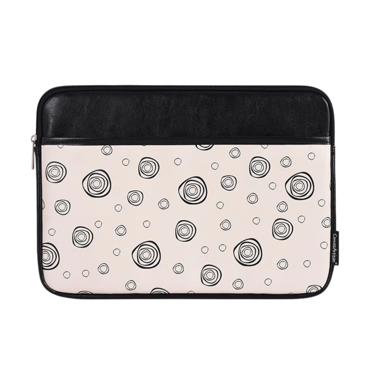 Shockproof PU Laptop Sleeve – Abstract Circle Print for 11–15 Inch Devices