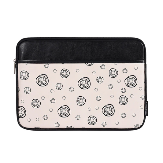 Shockproof PU Laptop Sleeve – Abstract Circle Print for 11–15 Inch Devices