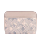 Checkered PU Laptop Sleeve – Waterproof Zipper Case for 11–15 Inch Devices