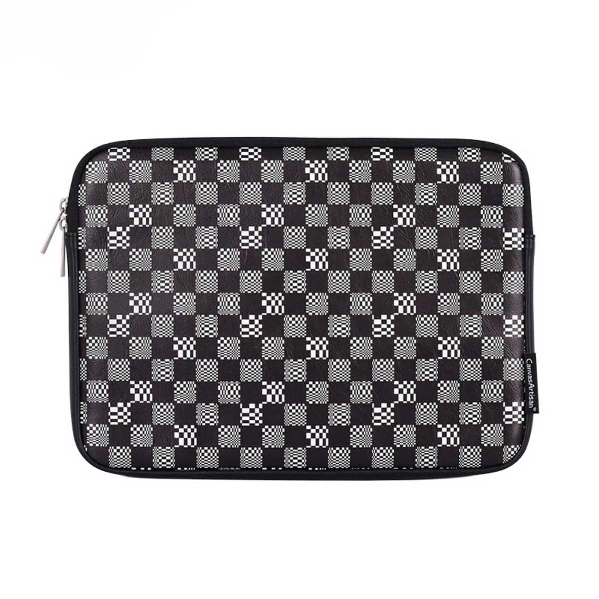 Digital Grid Checkered Laptop Sleeve – Shock-Resistant PU Case for MacBook 14.2"/16.2"