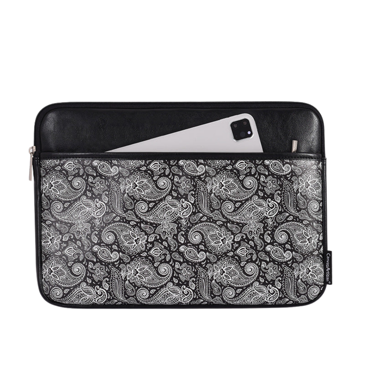 Slim Laptop Sleeve – Lightweight PU Case with Floral Paisley Print (11"-15")