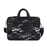 Marble Print Waterproof Laptop Bag – Fits 13" to 15" – Briefcase with Front Pocket