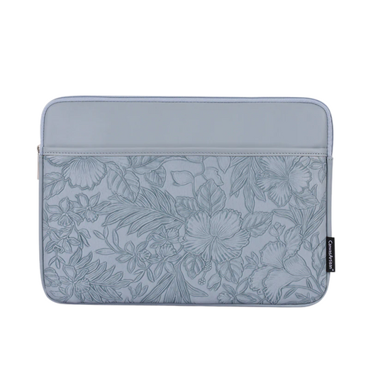 Laptop Sleeve with Front Pocket – Fits Dell, Huawei & More – Floral Embossed Design