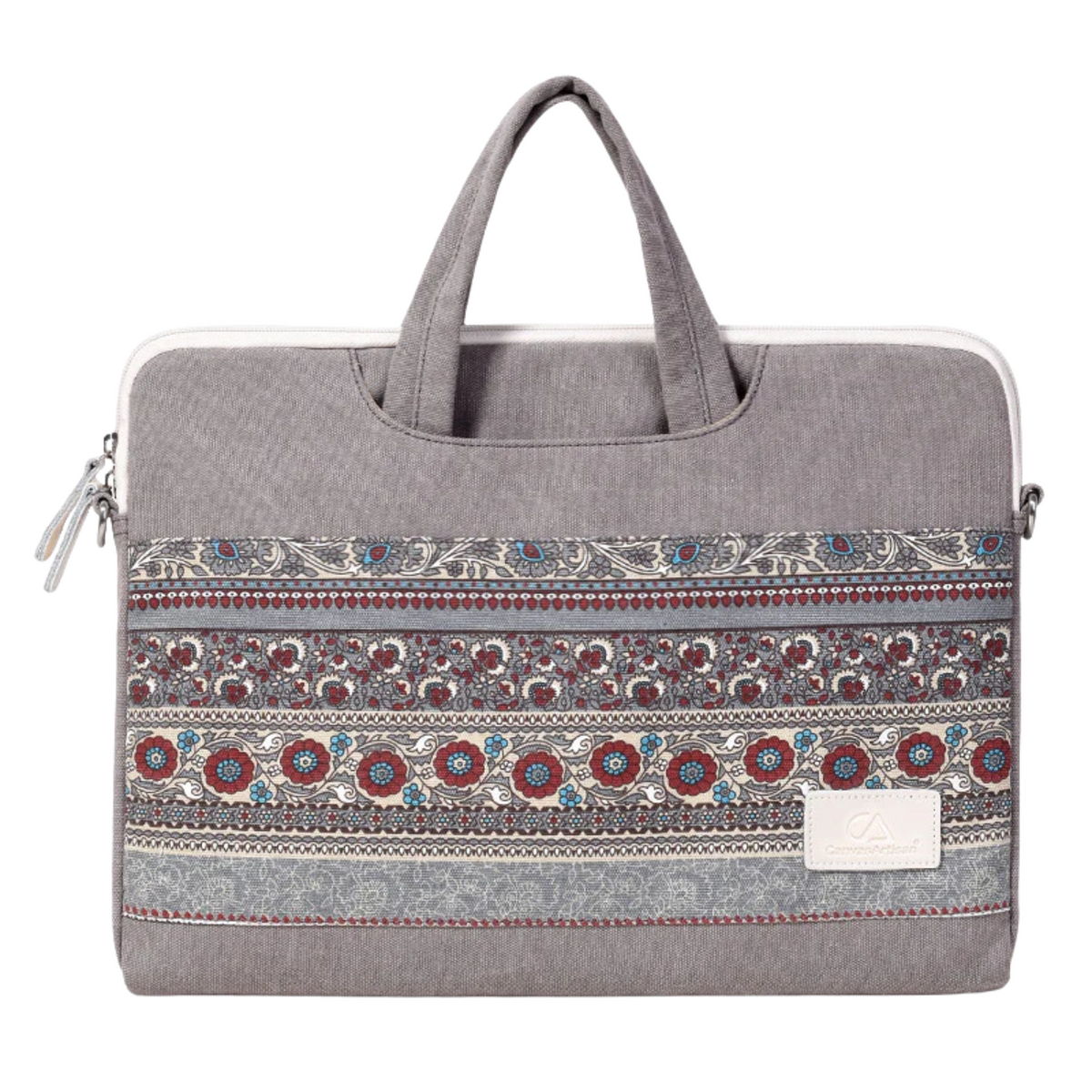 Ethnic Canvas Laptop Bag – 13–15″ Zipper Briefcase in Canvas Art Design