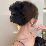 Elegant Mesh Bowknot Hair Claw Clip – Stylish & Non-Slip