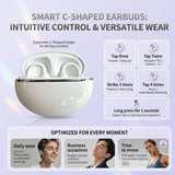 Bluetooth Ear Clip Headset – Open-Ear Wireless Earbuds with Long Battery Life for Gaming & Sports