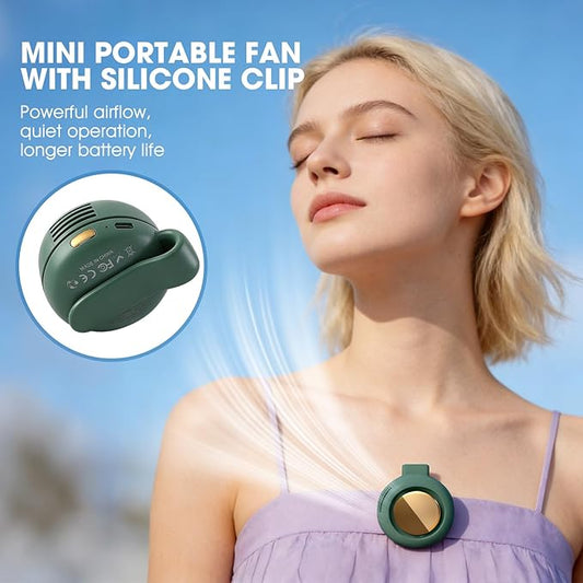Portable Mini USB Fan – Rechargeable Bladeless Desktop & Neck Clip Cooling Fan