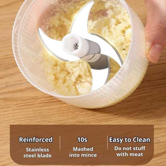 Rechargeable Electric Garlic Chopper – Mini USB Food Processor for Garlic, Vegetables & Meal Prep