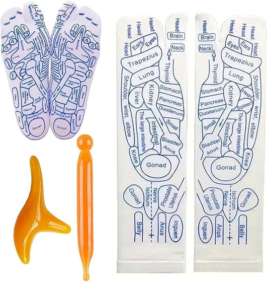 Foot Massage Socks – Acupressure Reflexology Therapy Socks with Massage Stick & Pressure Point Guide