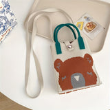 Kawaii Cartoon Knitted Bag - Stylish Crossbody Design with Spacious Cellphone Compartment