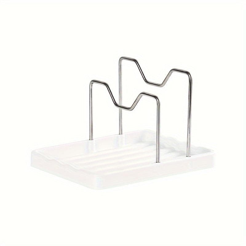 Premium Pot Lid Holder - Space-Saving Stainless Steel Rack with Drainage