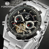 FORSINING Men's Tourbillon Mechanical Watch – Large Dial, Fashion Automatic Watch