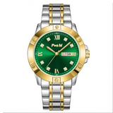 Poshi Men's Stainless Steel Watch – Classic Quartz Wristwatch, Waterproof, Large Dial