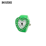 BOZHI Women's Heart-Shaped Ring Watch – Accent Quartz Finger Watch