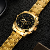 FORSINING Men's Casual Mechanical Watch – Three-Eye, Six-Pin Design