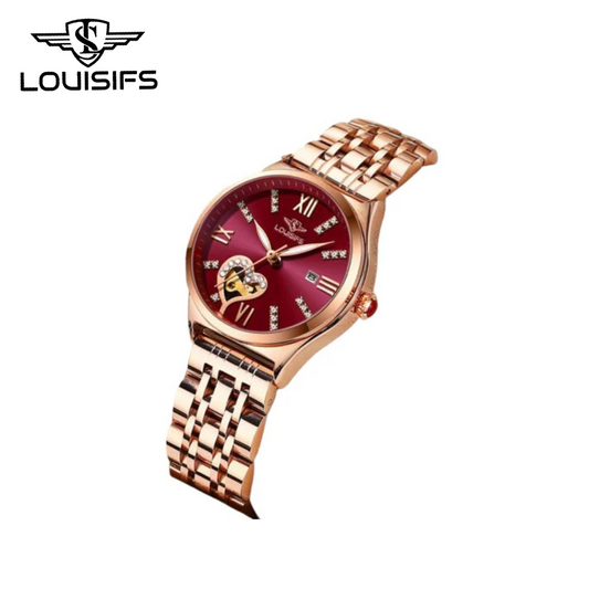 LOUISIFS Women's Luxury Diamond Watch – Waterproof, Luminous Calendar Watch