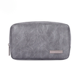 PU Leather Data Cable Organizer – Compact Storage Bag for Charge & Power Bank