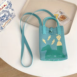 Kawaii Cartoon Knitted Bag - Stylish Crossbody Design with Spacious Cellphone Compartment