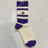 Women’s Cashmere Cotton Socks – Japanese Embroidered Mid-Tube Winter Style