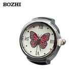 BOZHI Unisex Quartz Butterfly Pattern Ring Watch – Stainless Steel Finger Watch