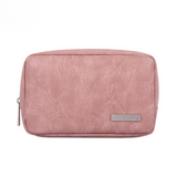 PU Leather Data Cable Organizer – Compact Storage Bag for Charge & Power Bank