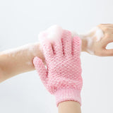 Exfoliating Bath Gloves – Double-Sided Five-Finger Jacquard Scrub Mitt