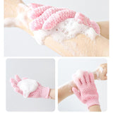 Exfoliating Bath Gloves – Double-Sided Five-Finger Jacquard Scrub Mitt