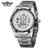 T-WINNER Skull Skeleton Mechanical Watch for Men – Luminous Hollow Dial Timepiece
