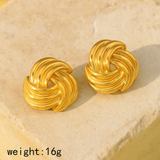 Gold Titanium Steel Stud Earrings for Women – Vintage Glam
